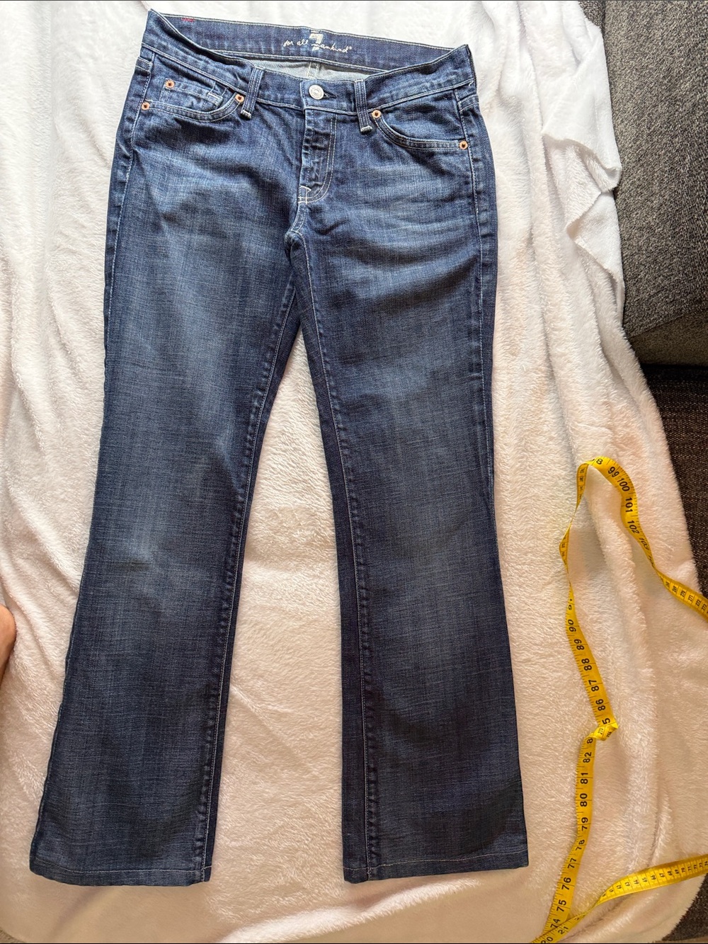 7 For All Mankind Dark Blue Flare Jeans